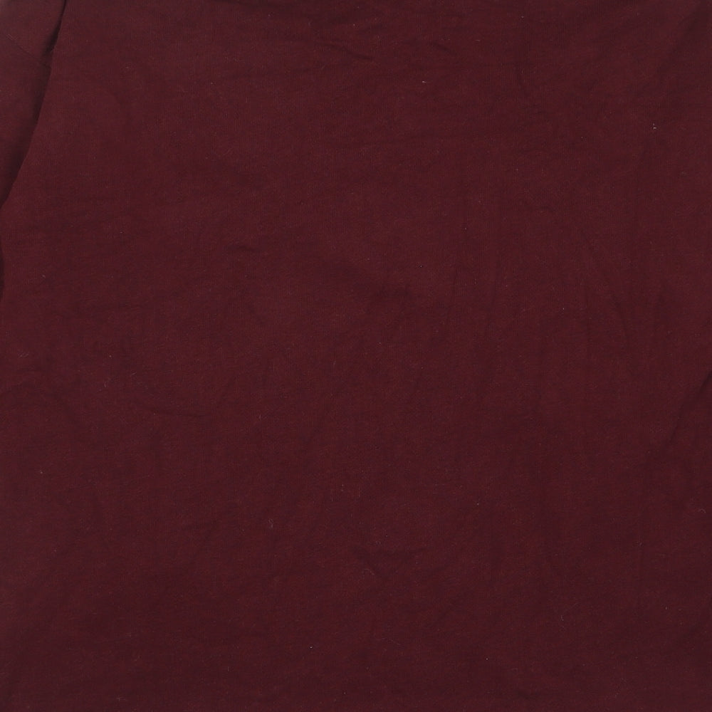 Hollister Womens Red Cotton Pullover Sweatshirt Size S Zip - 1/2 Zip, Logo, Embroided