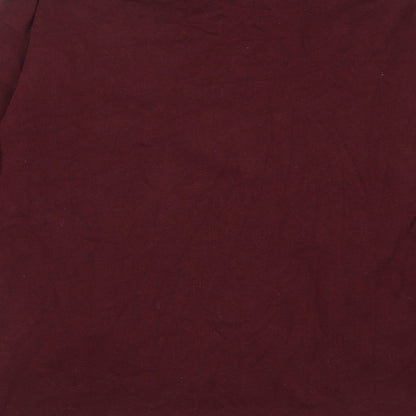 Hollister Womens Red Cotton Pullover Sweatshirt Size S Zip - 1/2 Zip, Logo, Embroided