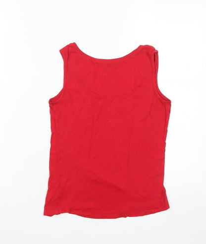 Womens UK Size S Oasis Red Basic Tank