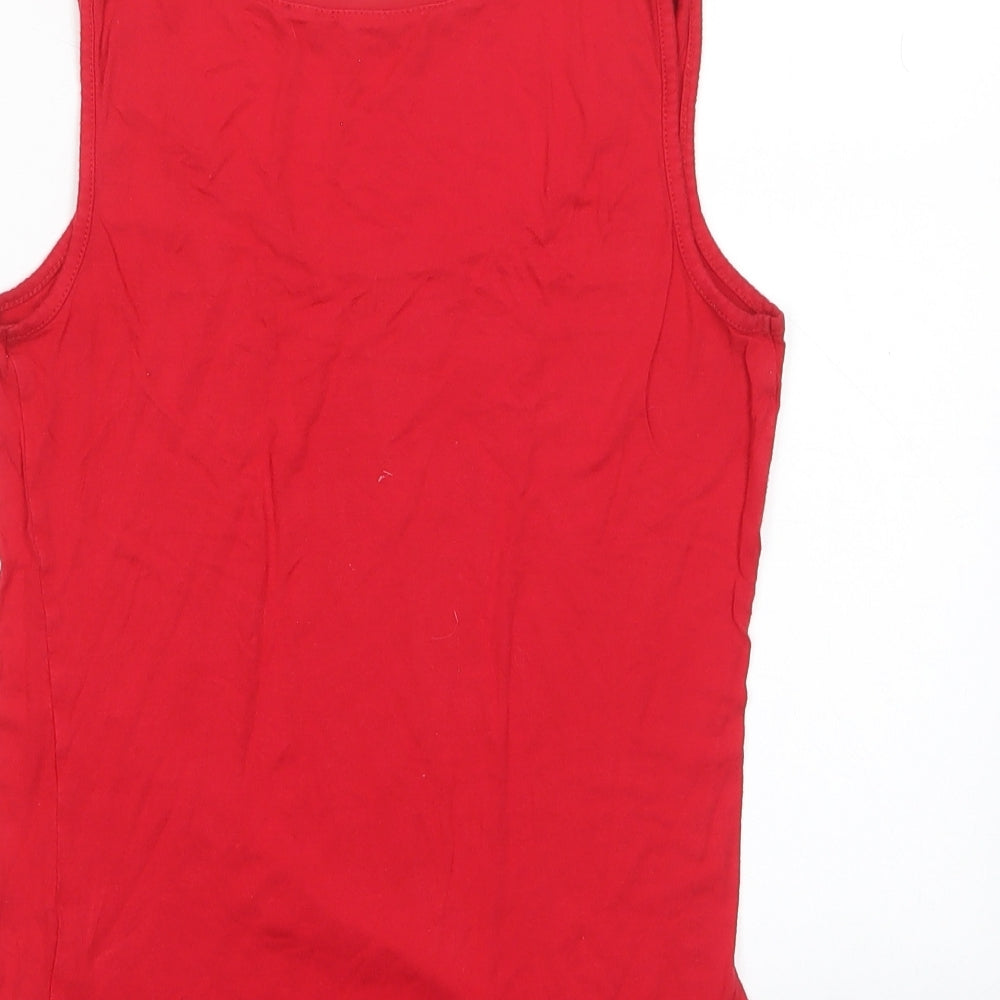 Womens UK Size S Oasis Red Basic Tank