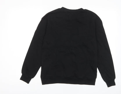 H&M Boys Black Cotton Pullover Sweatshirt Size 10 Years Pullover - 10-12 Years
