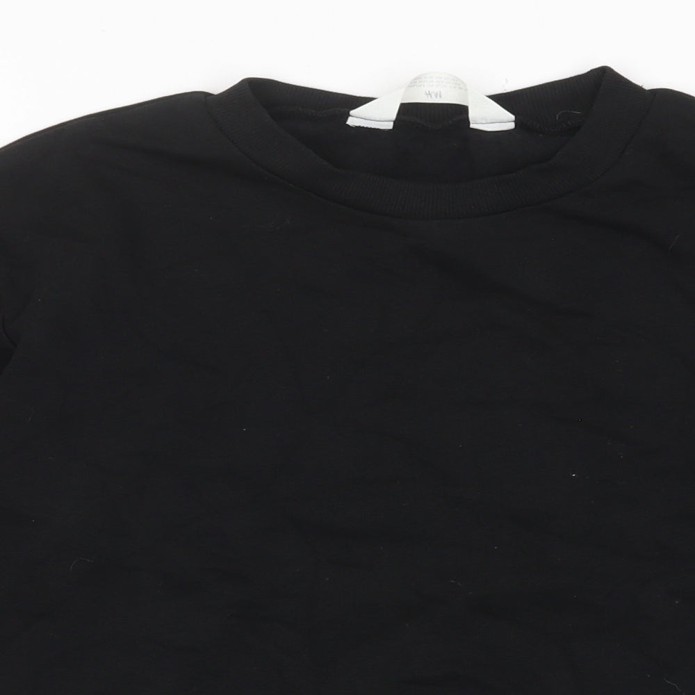 H&M Boys Black Cotton Pullover Sweatshirt Size 10 Years Pullover - 10-12 Years