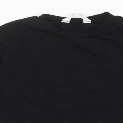 H&M Boys Black Cotton Pullover Sweatshirt Size 10 Years Pullover - 10-12 Years