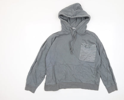 Commun Culture Mens Grey Cotton Pullover Hoodie Size S - Pockets