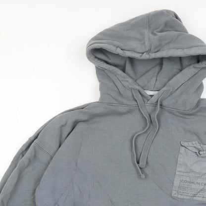 Commun Culture Mens Grey Cotton Pullover Hoodie Size S - Pockets