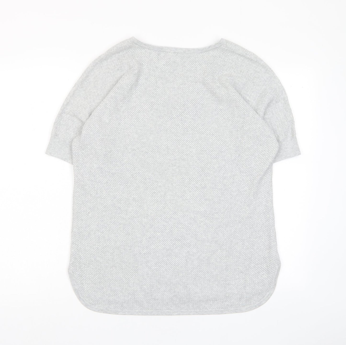 Lands' End Womens Grey Crew Neck Cotton Pullover Jumper Size M