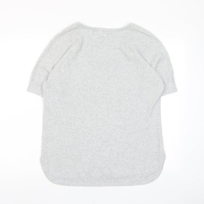 Lands' End Womens Grey Crew Neck Cotton Pullover Jumper Size M