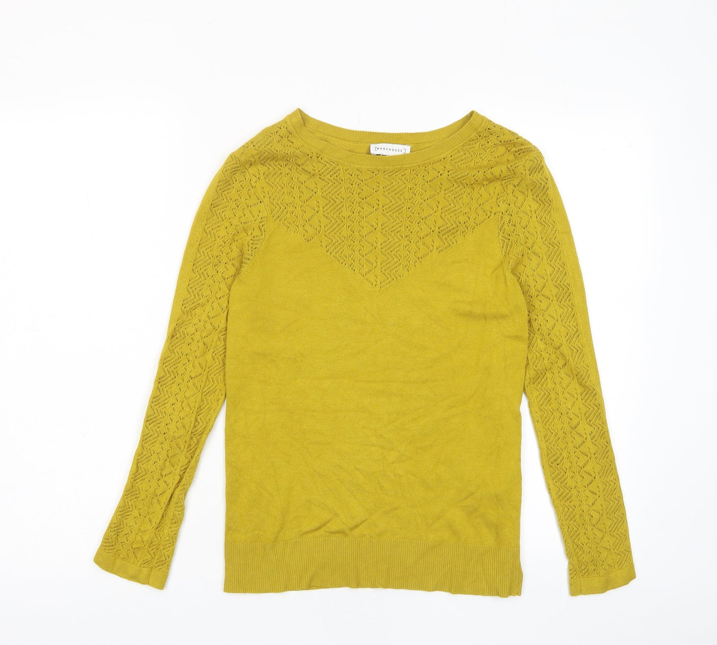 Womens UK Size 10 Warehouse Yellow Pullover Jumper