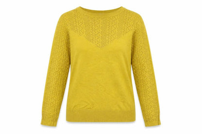 Womens UK Size 10 Warehouse Yellow Pullover Jumper