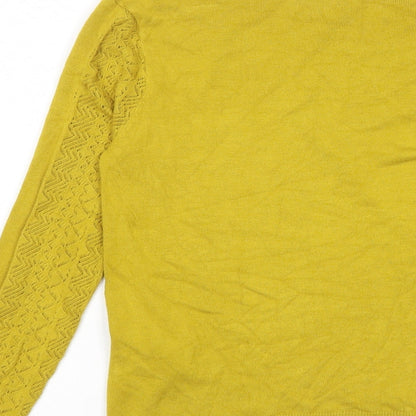 Womens UK Size 10 Warehouse Yellow Pullover Jumper