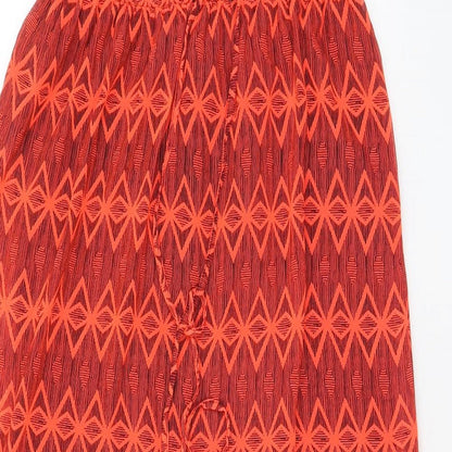 Jennyfer Womens Red Geometric Polyester A-Line Size M Off the Shoulder Pullover - Side slits