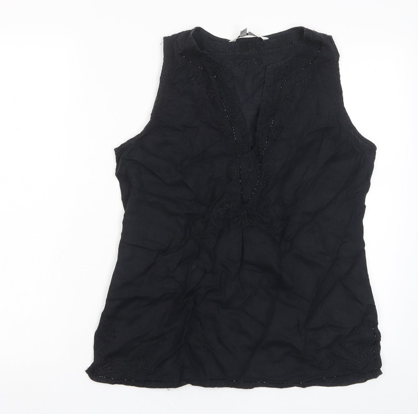 Womens UK Size L Zara Black Basic Tank