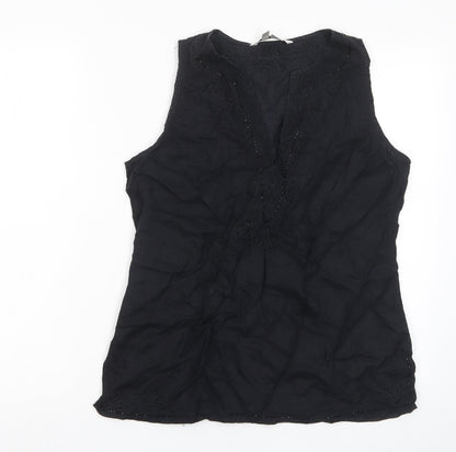 Womens UK Size L Zara Black Basic Tank