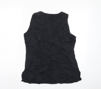 Womens UK Size L Zara Black Basic Tank