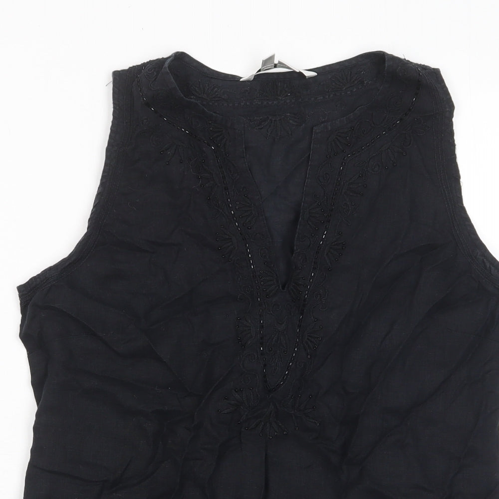 Womens UK Size L Zara Black Basic Tank
