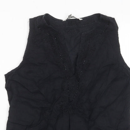 Womens UK Size L Zara Black Basic Tank