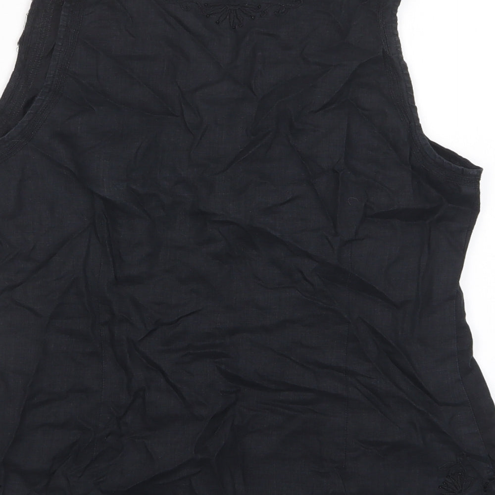 Womens UK Size L Zara Black Basic Tank