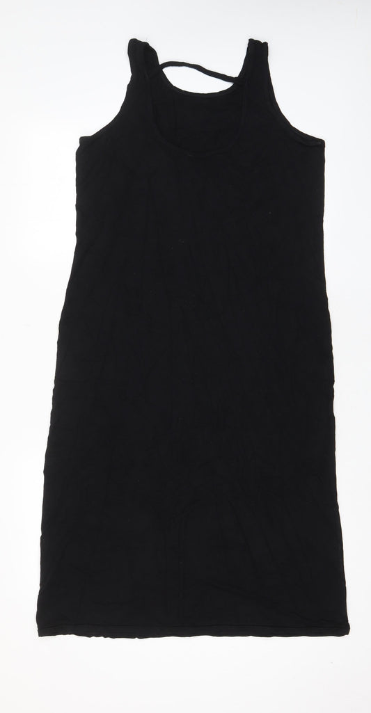Sparkle & Fade Womens Black Viscose A-Line Size M Scoop Neck Pullover