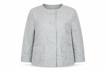Next Womens Grey Jacket Size 12 Button - Pockets