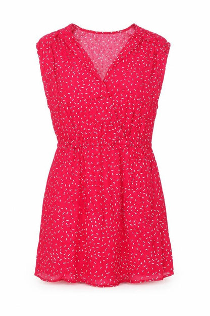 Mango Womens Pink Geometric Viscose A-Line Size XS V-Neck Pullover