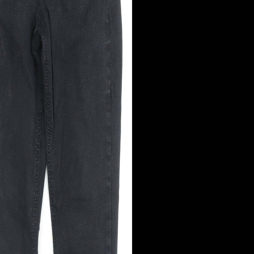Topshop Womens Black Cotton Skinny Jeans Size 28 L32 in Regular Zip