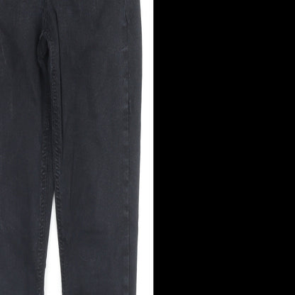 Topshop Womens Black Cotton Skinny Jeans Size 28 L32 in Regular Zip