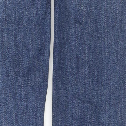 Monki Womens Blue Cotton Skinny Jeans Size 28 L30 in Regular Zip