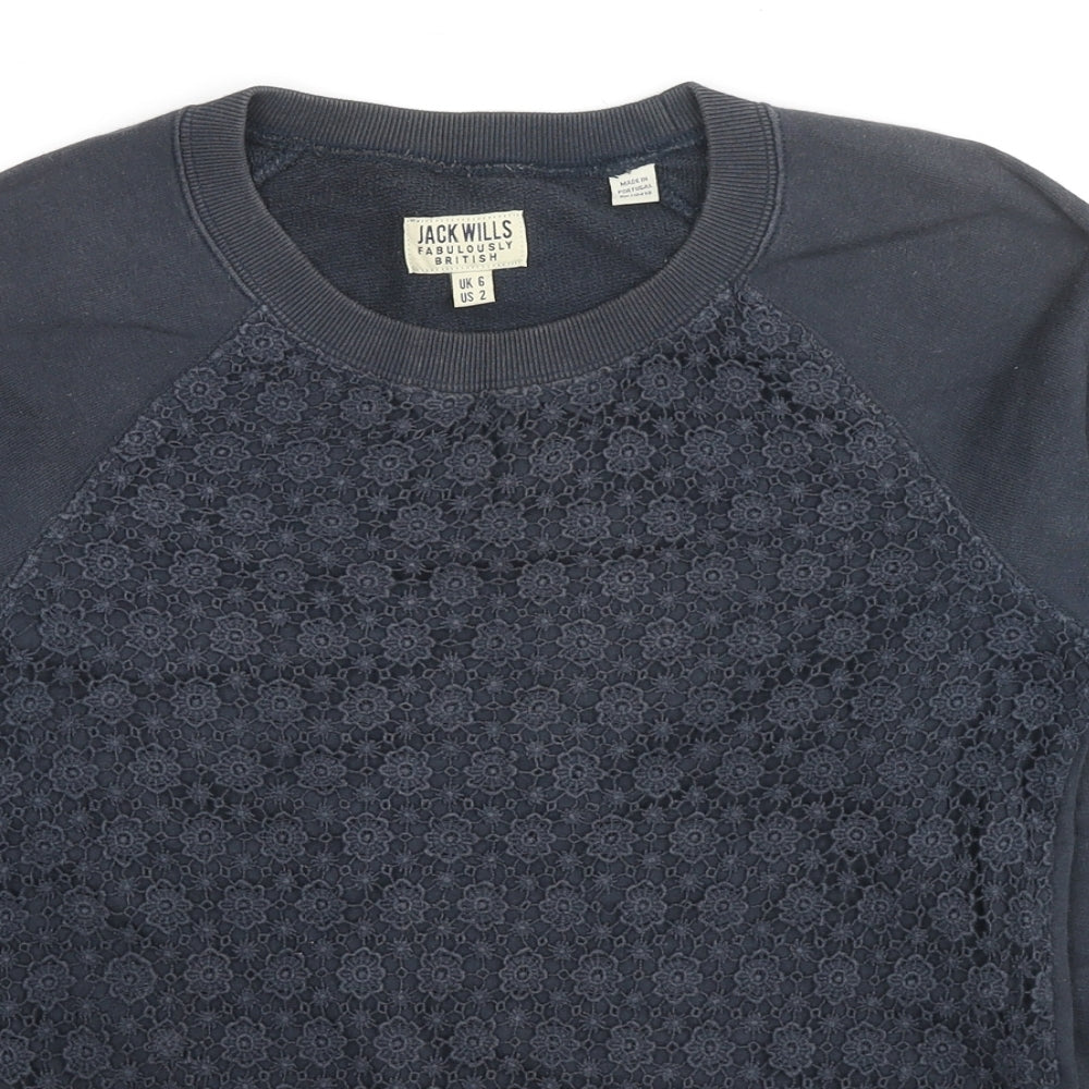 Womens UK Size 6 Jack Wills Black Pullover Sweatshirt