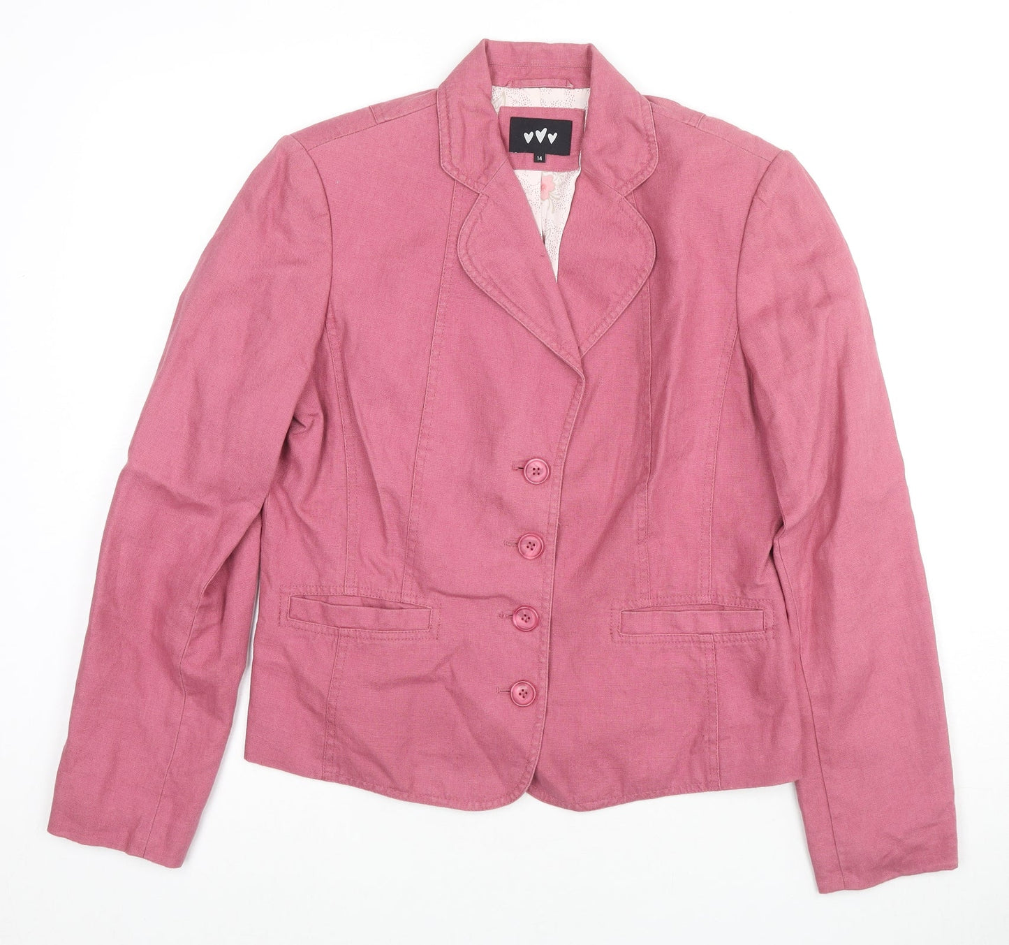 Womens UK Size 14 Per Una Pink Biker Coat