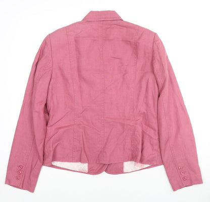 Womens UK Size 14 Per Una Pink Biker Coat