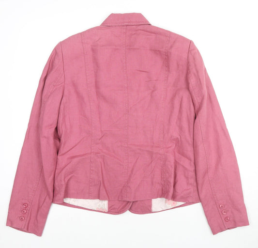 Per Una Womens Pink Biker Jacket Size 14 Button