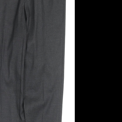 Moss London Mens Grey Polyester Trousers Size 30 in L28 in Slim Zip