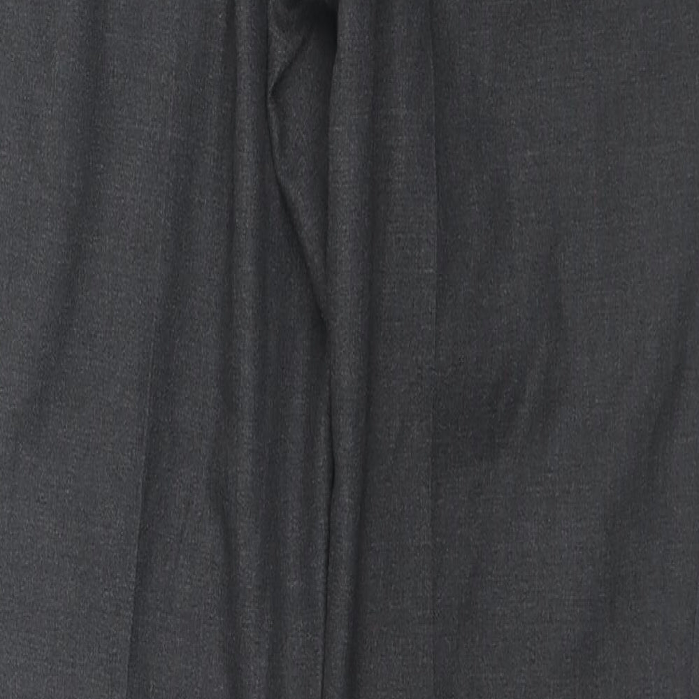 Moss London Mens Grey Polyester Trousers Size 30 in L28 in Slim Zip