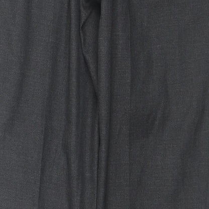 Moss London Mens Grey Polyester Trousers Size 30 in L28 in Slim Zip