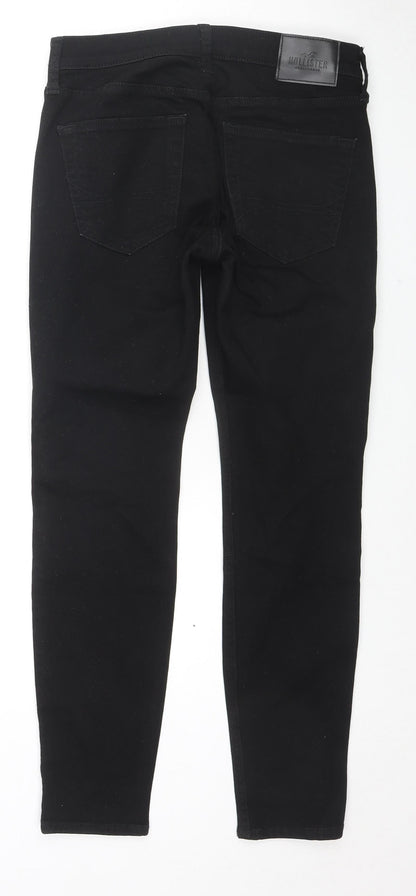 Hollister Womens Black Cotton Skinny Jeans Size 30 L30 in Slim Zip