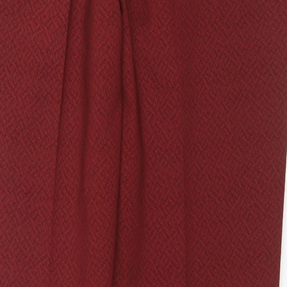 Benim Womens Red Geometric Polyester Trousers Size XL L27 in Regular Zip