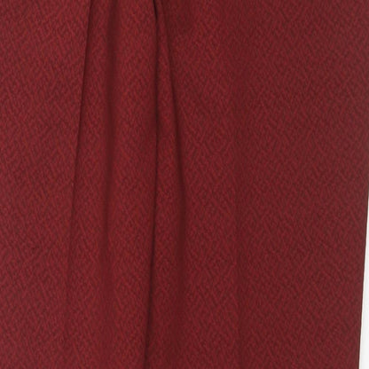 Benim Womens Red Geometric Polyester Trousers Size XL L27 in Regular Zip