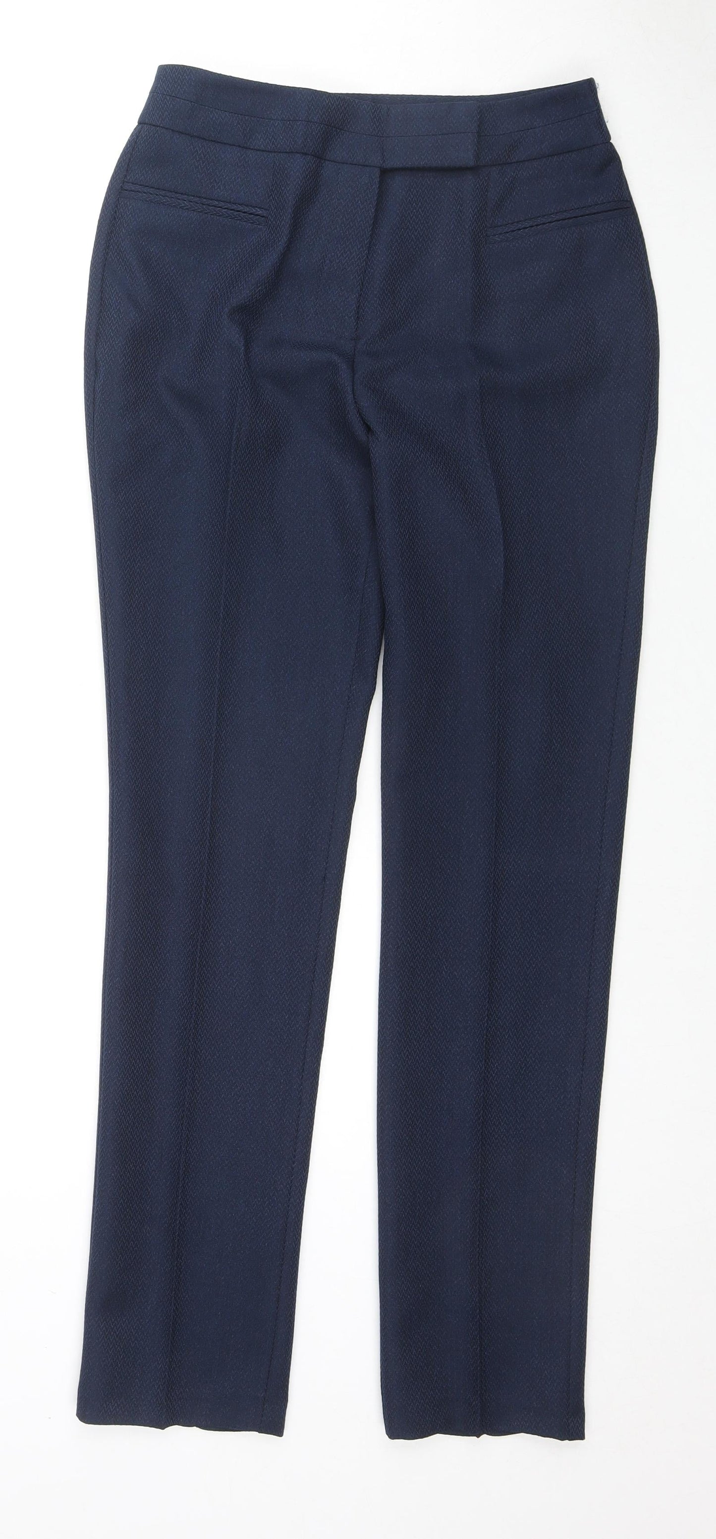 South Womens Blue Polyester Trousers Size 8 L30 in Regular Zip