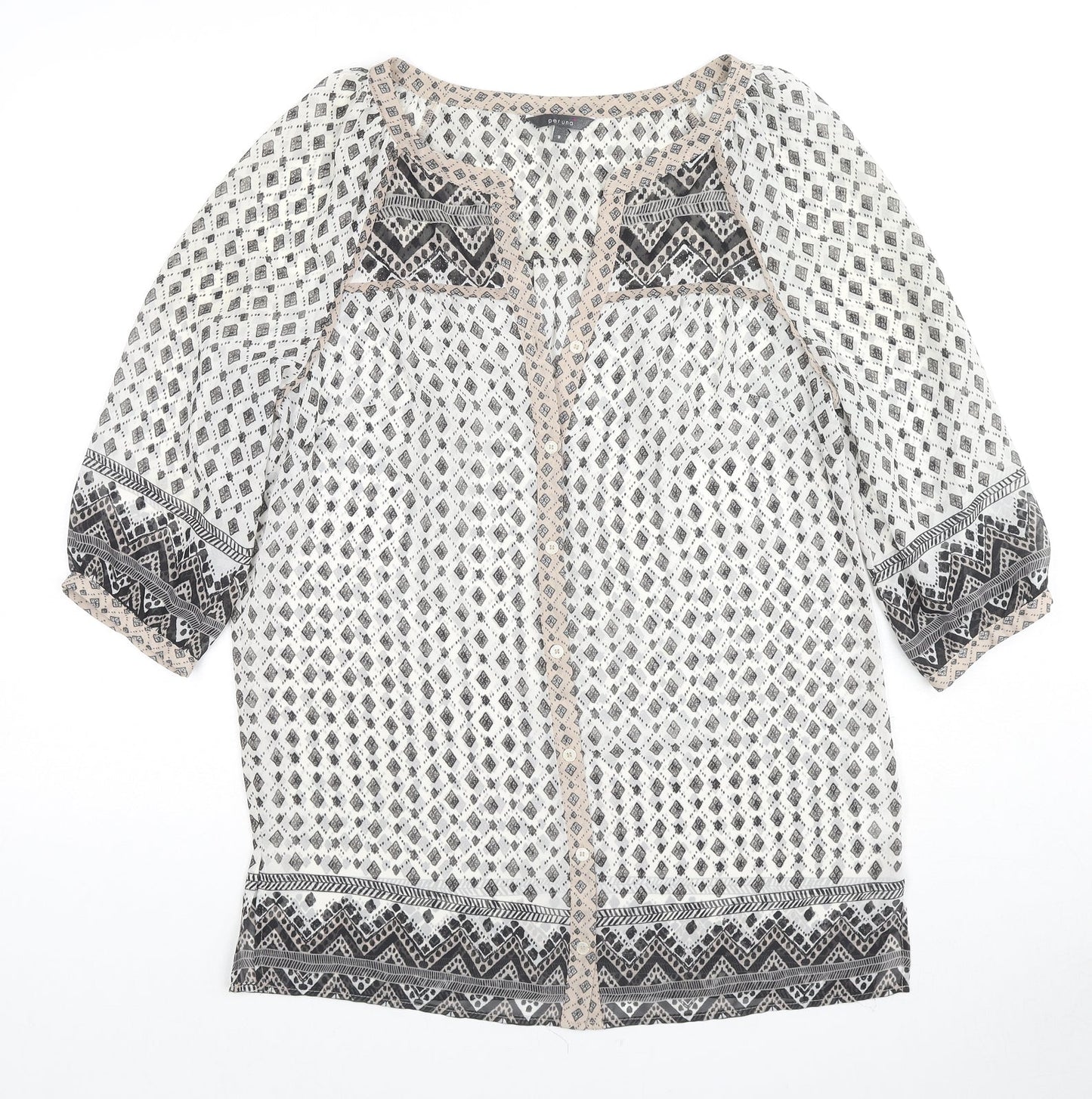 Womens UK Size 8 Per Una Multicoloured Basic Button-Up