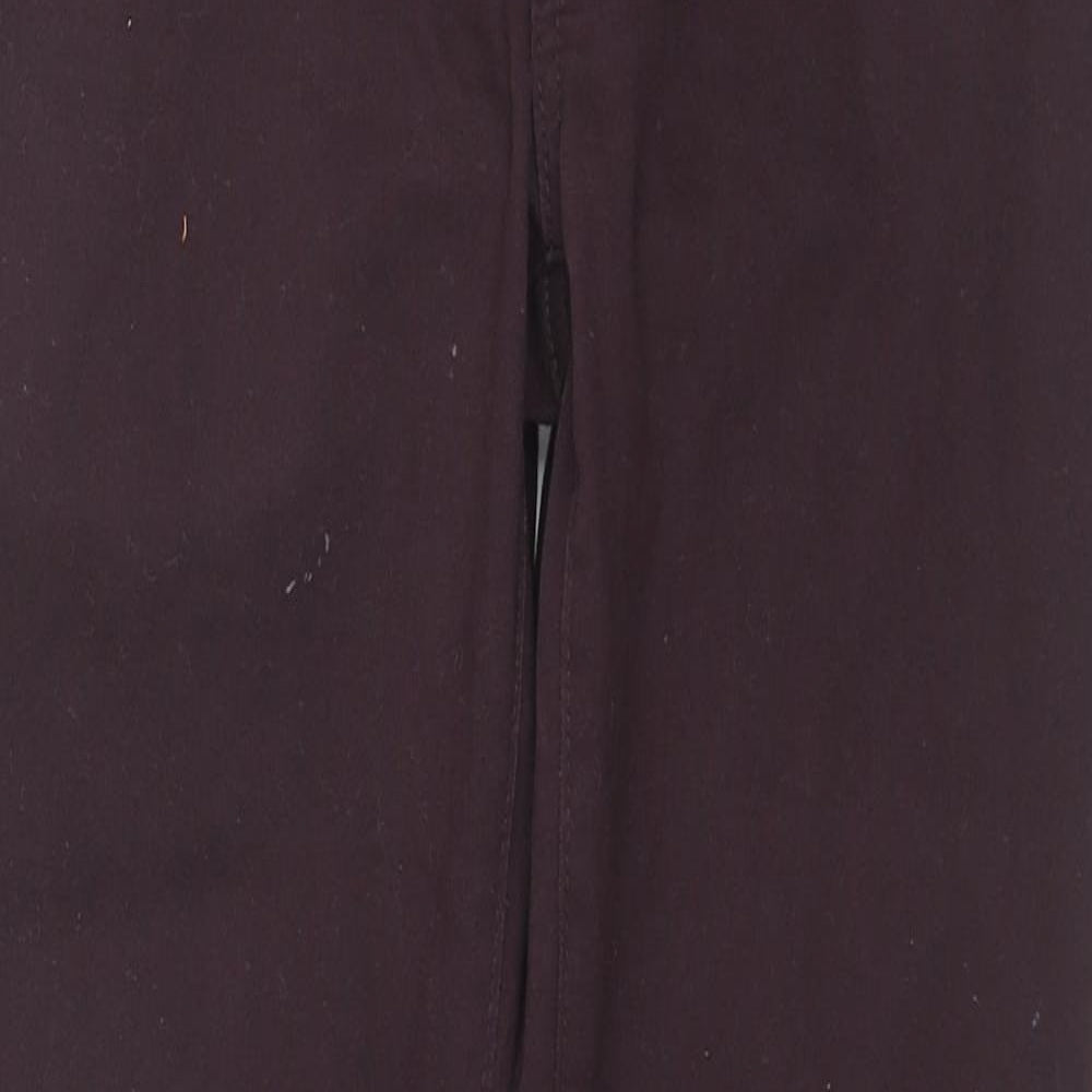 Denim & Co. Womens Purple Cotton Straight Jeans Size 12 L27 in Slim Zip