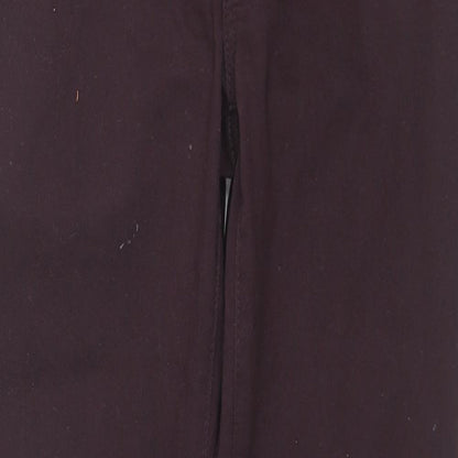 Denim & Co. Womens Purple Cotton Straight Jeans Size 12 L27 in Slim Zip