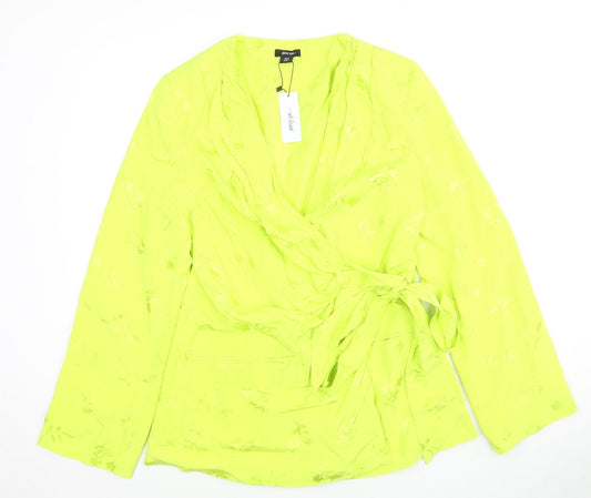 Nasty Gal Womens Green Floral Jacket Blazer Size 12 Button