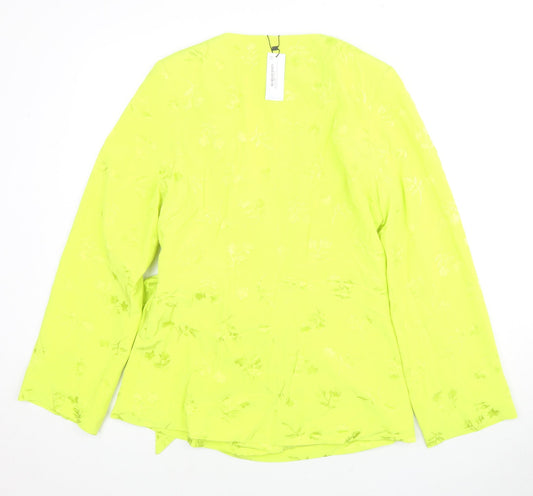 Nasty Gal Womens Green Floral Jacket Blazer Size 12 Button