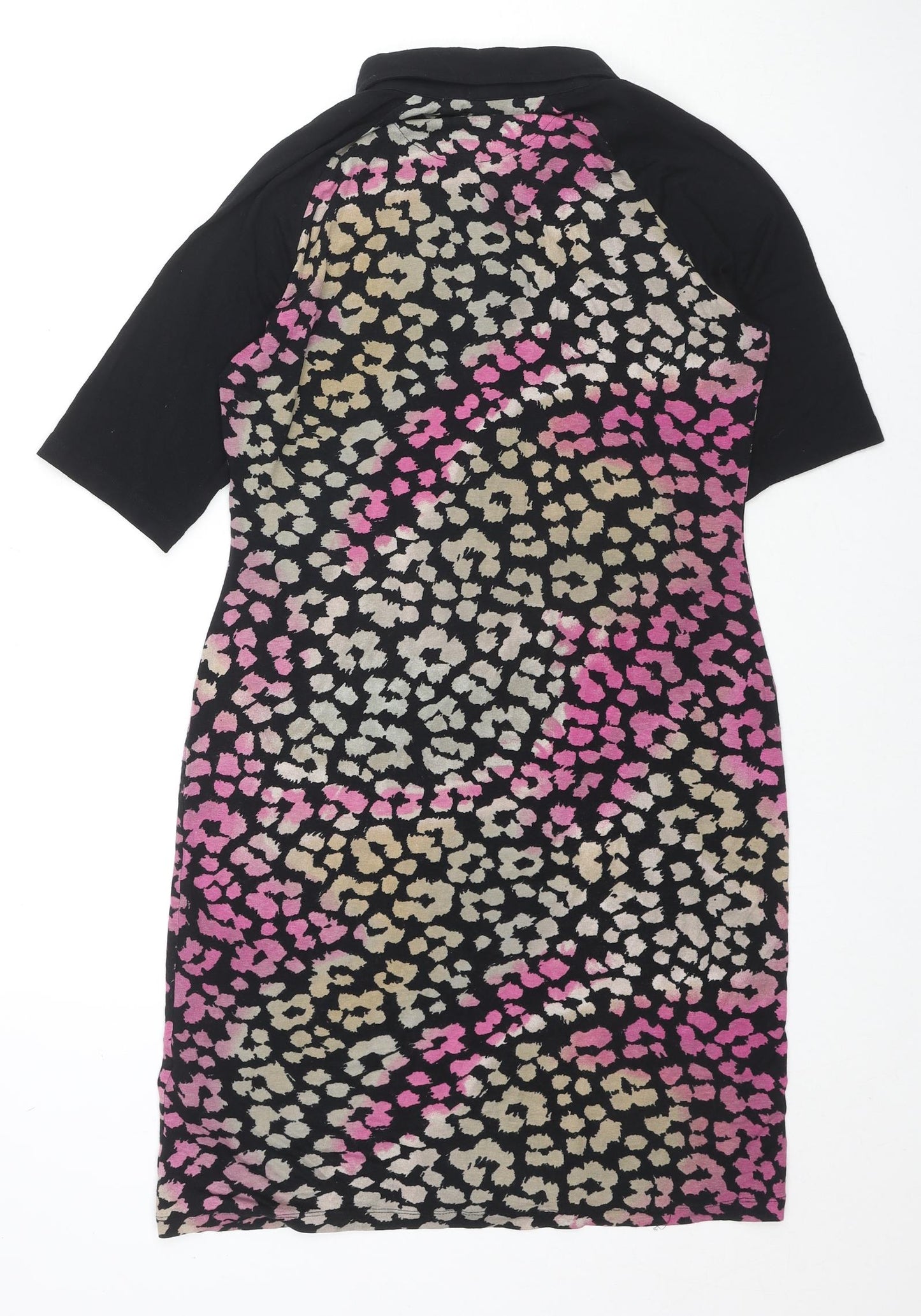 NEXT Womens Multicoloured Geometric Viscose A-Line Size 12 Collared Button