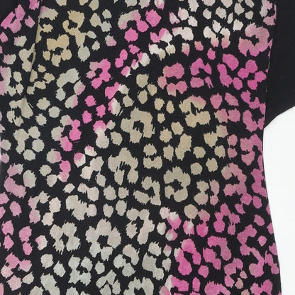 NEXT Womens Multicoloured Geometric Viscose A-Line Size 12 Collared Button