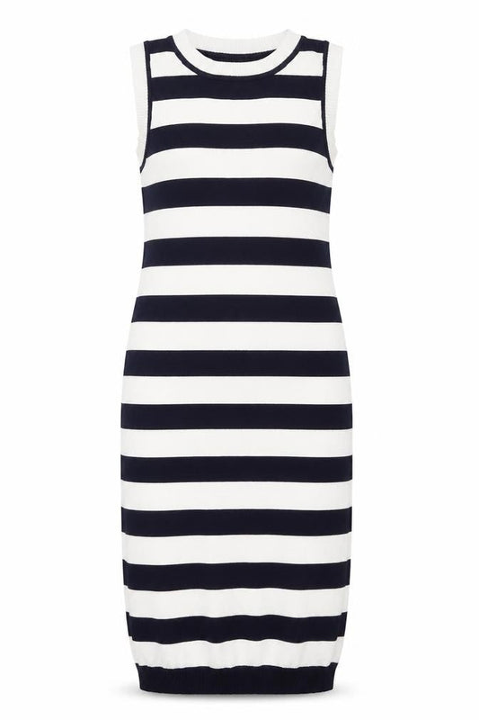 Cherry Coco Womens Black Striped Cotton Tank Dress Size S Round Neck Pullover - Size S/M