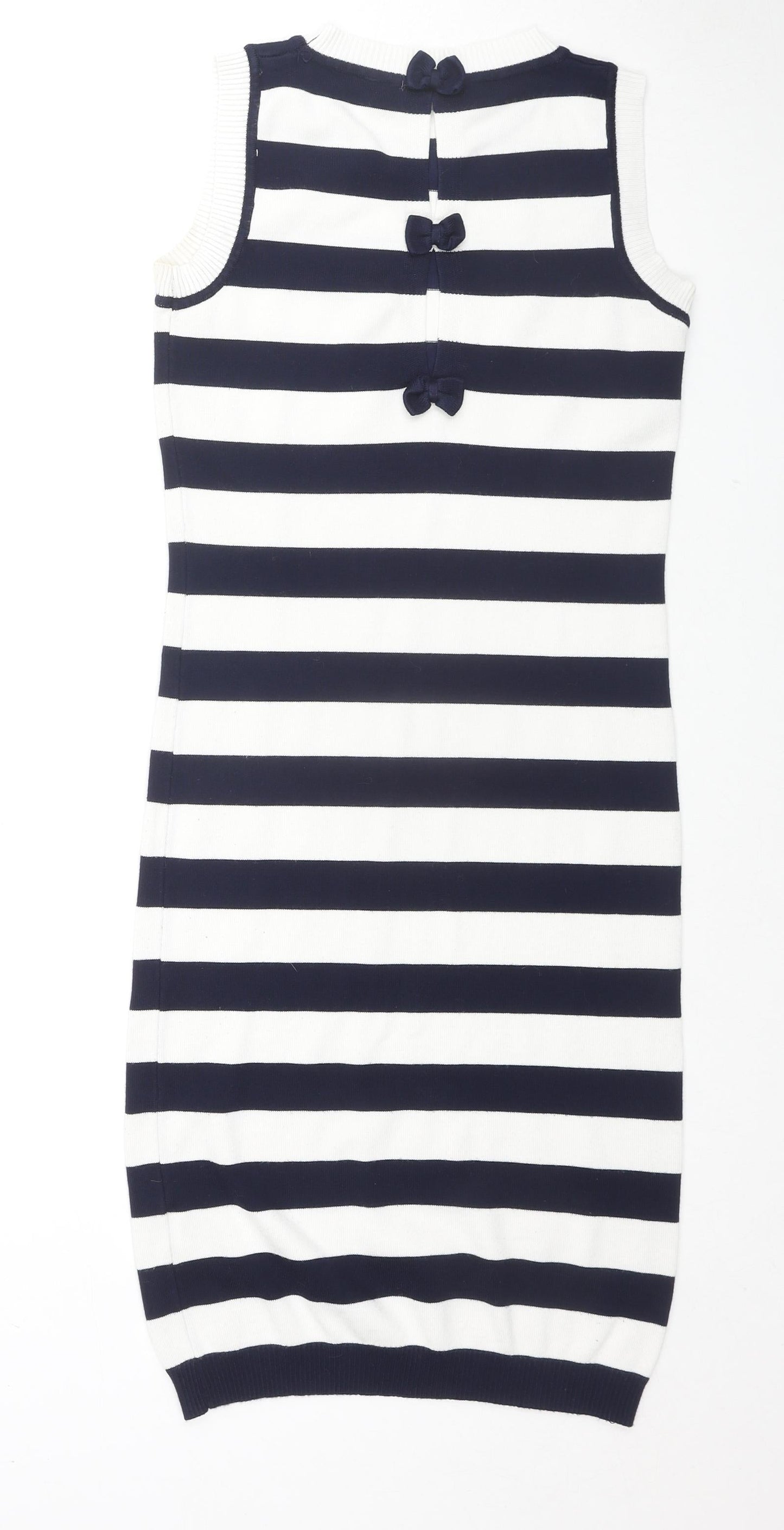 Cherry Coco Womens Black Striped Cotton Tank Dress Size S Round Neck Pullover - Size S/M
