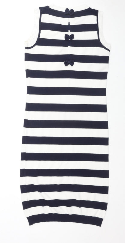 Cherry Coco Womens Black Striped Cotton Tank Dress Size S Round Neck Pullover - Size S/M