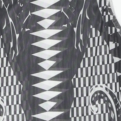 In Vogue Paris Womens Black Geometric Polyester Bodysuit One-Piece Size S Snap - Size S/M