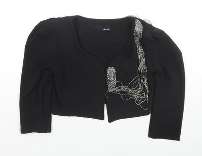 Miss Line Womens Black Jacket Blazer Size M - Beaded Detail